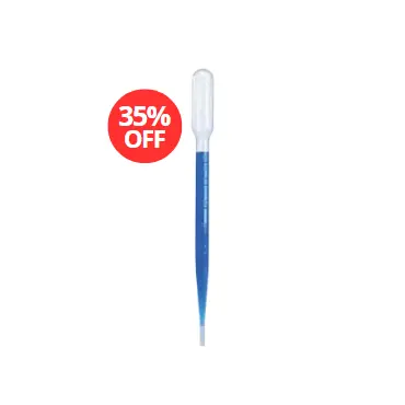 Pipeta pasteur descartável 3 mL, graduada Kasvi - pacote 500 unid.